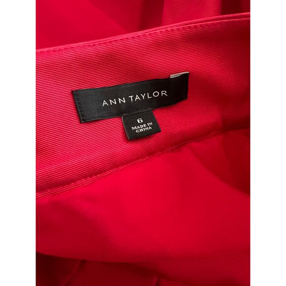 Ann Taylor Dressy Pleated Party Skirt Deep Red 6 - Picture 5 of 7